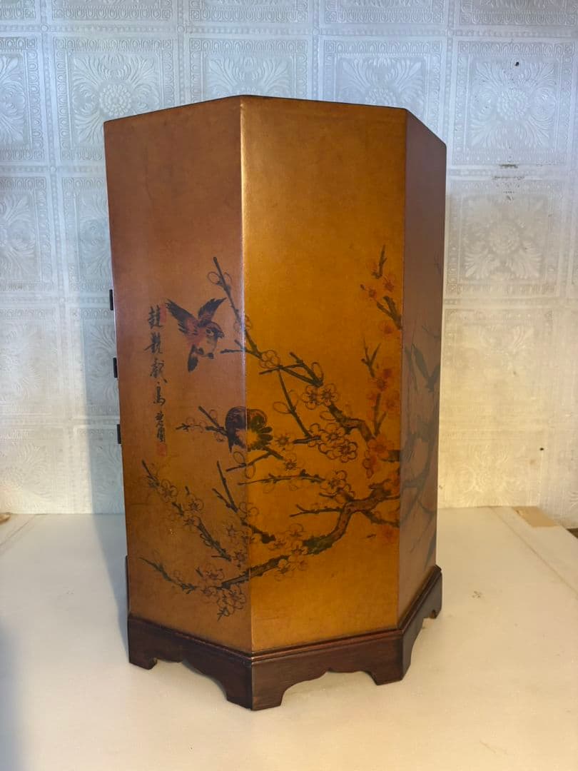 李朝家具　八角形　帽子入れ　収納箱