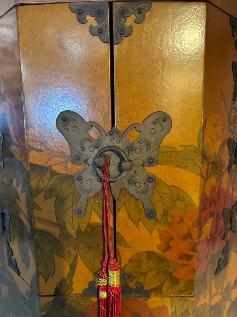 李朝家具　八角形　帽子入れ　収納箱