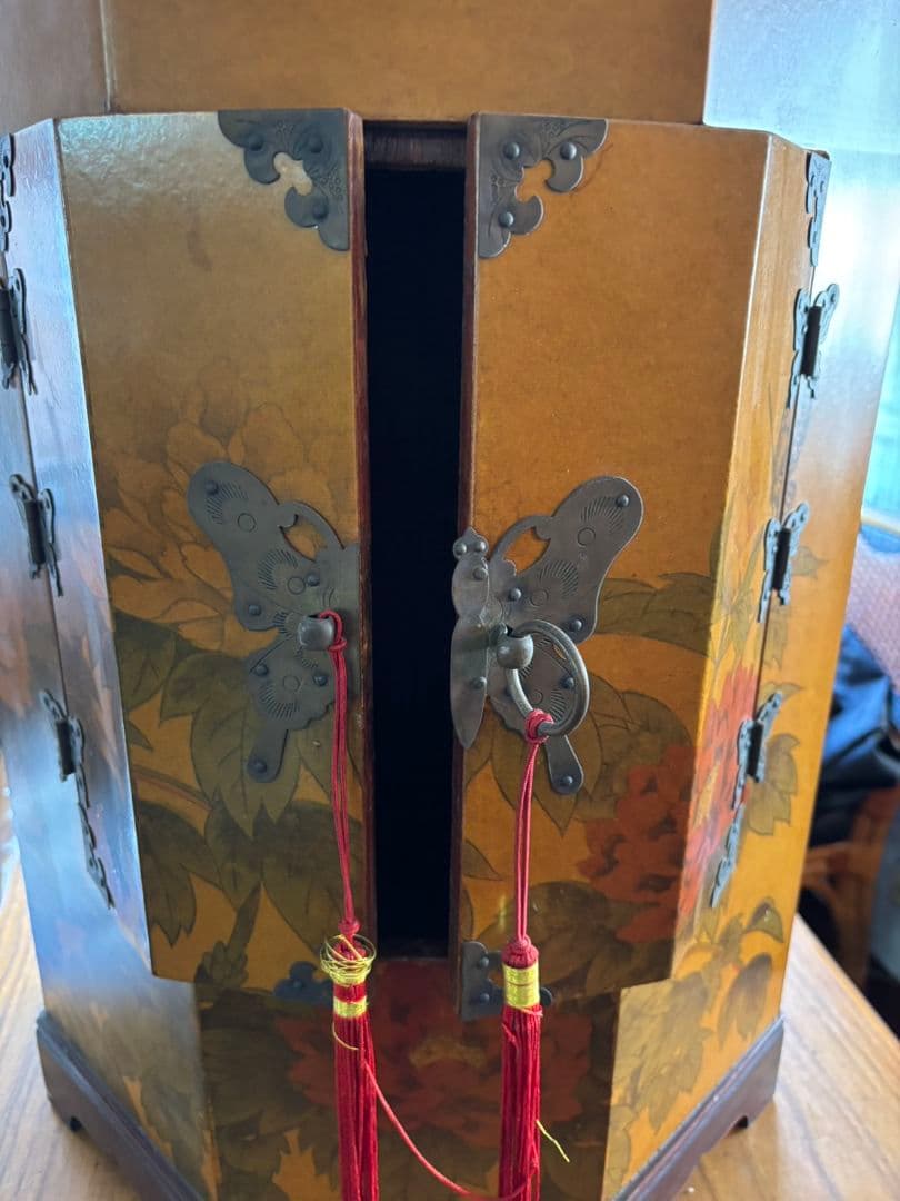 李朝家具　八角形　帽子入れ　収納箱