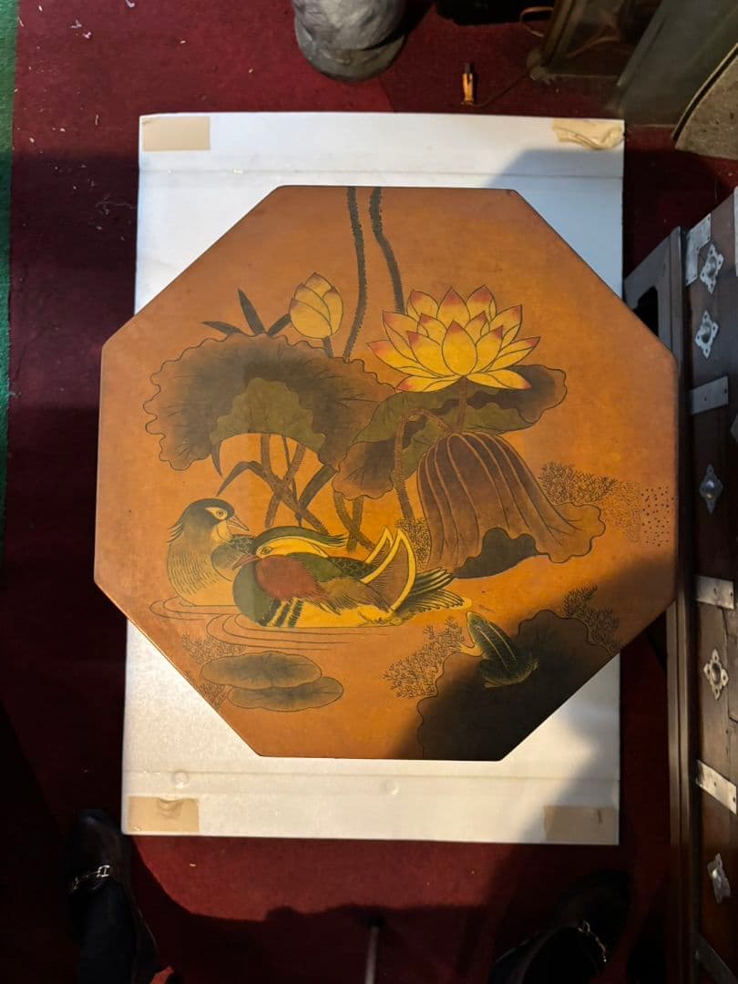 李朝家具　八角形　帽子入れ　収納箱