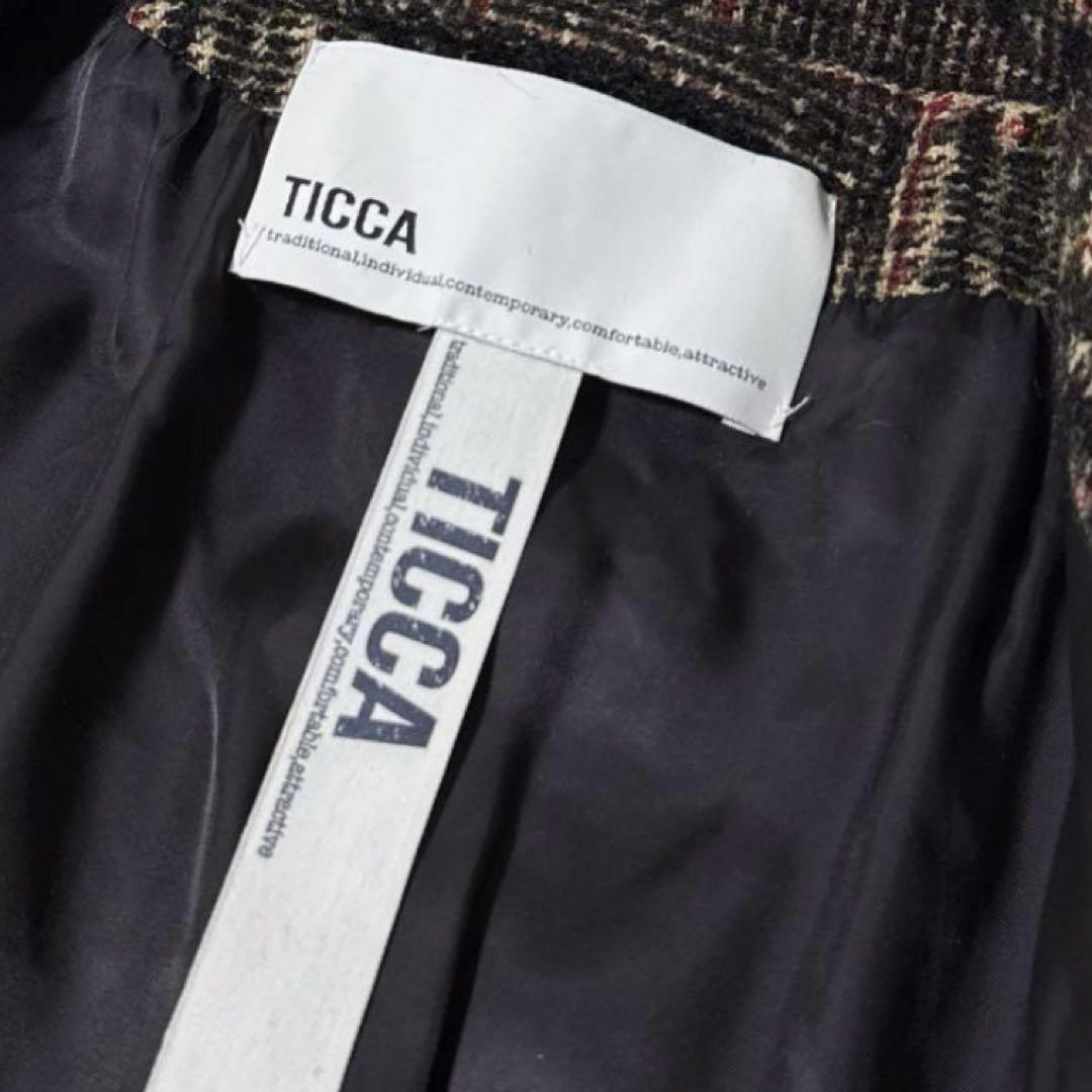 早い者勝ち　ティッカ　チェックテントコート　モヘヤアルパカ