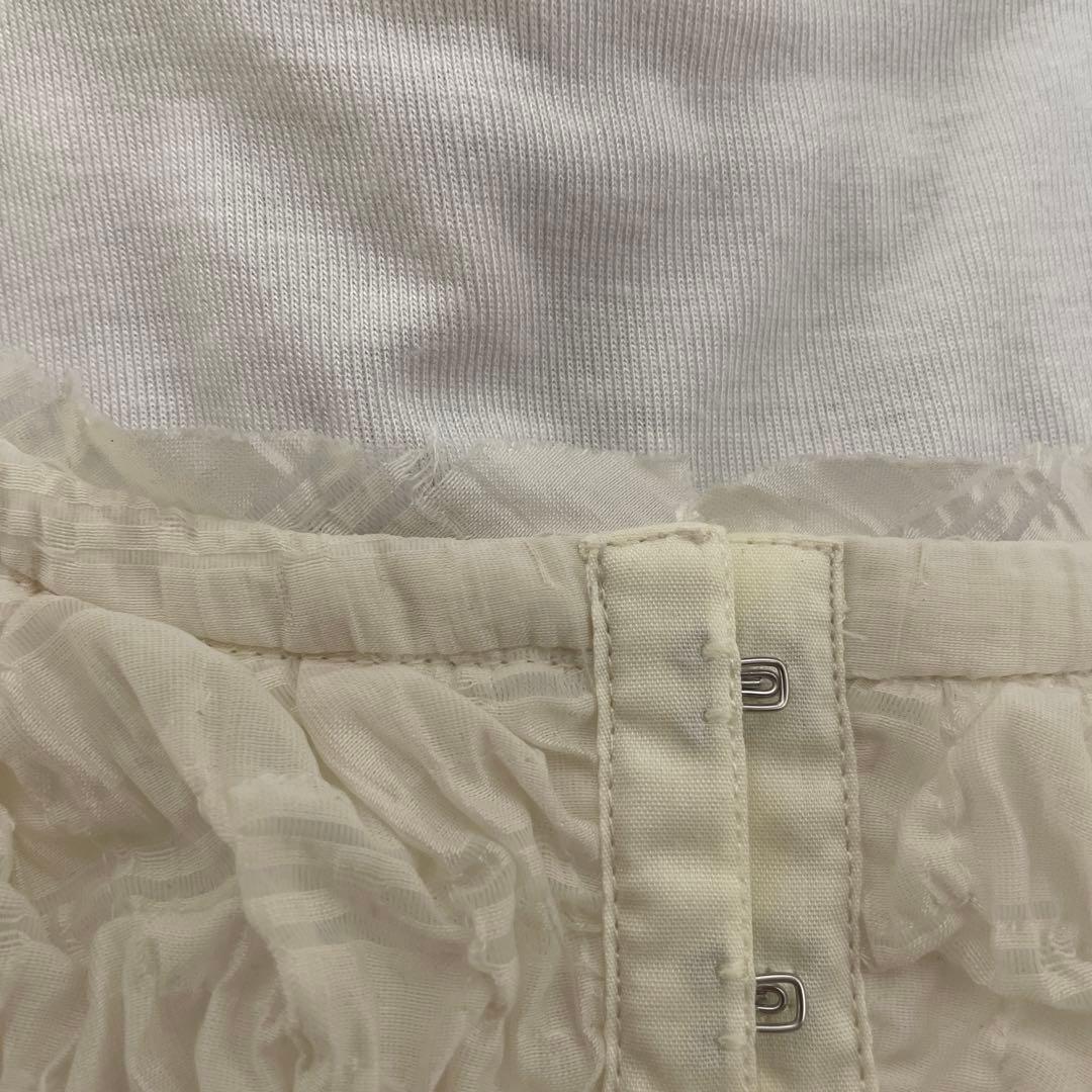 CLANE SHIRRING PUFF TOPS アイボリー