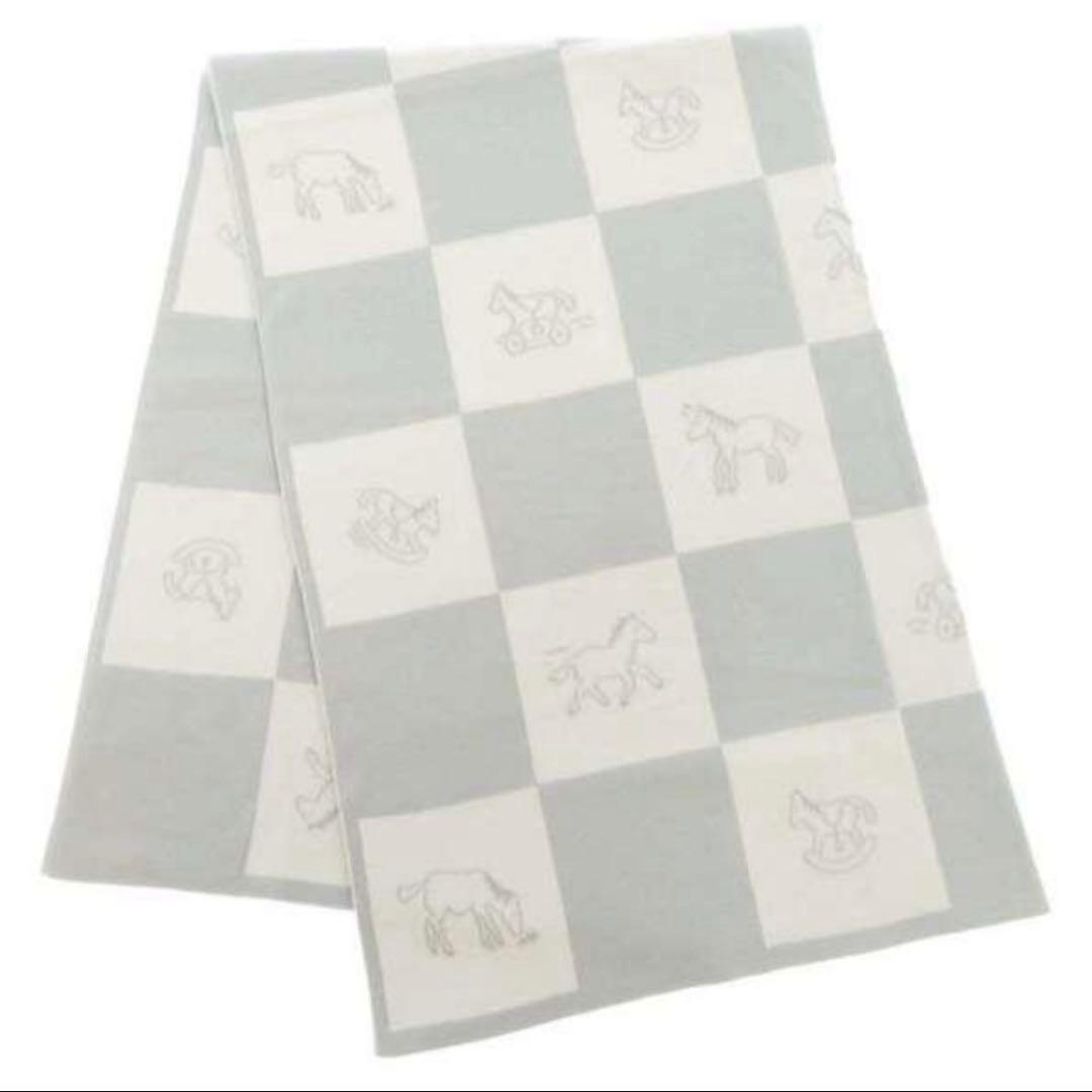 エルメス ブランケット アダダ ブルーブラシエ コットン HERMES