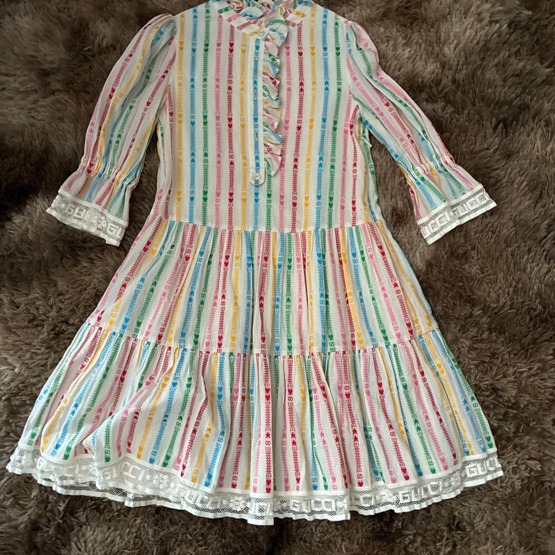 最終価格　GUCCI ストライプ柄ワンピース 8 (130/64)