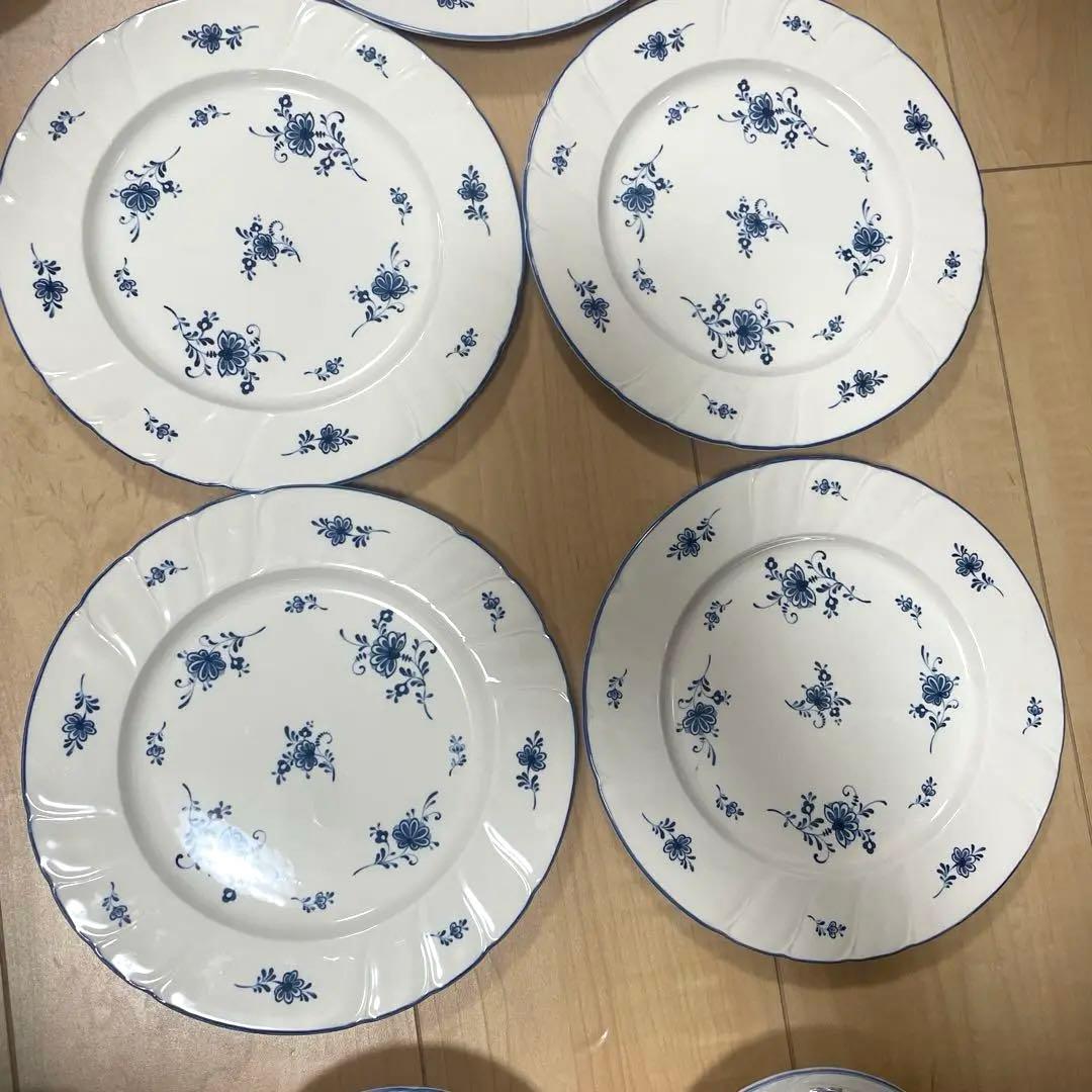 美品ノリタケ　青い花柄の皿 23枚まとめて売り1-3