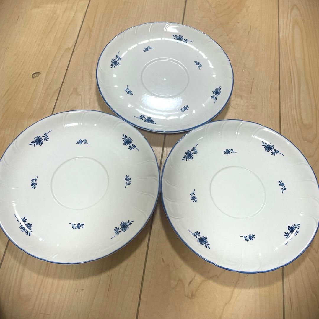 美品ノリタケ　青い花柄の皿 23枚まとめて売り1-3