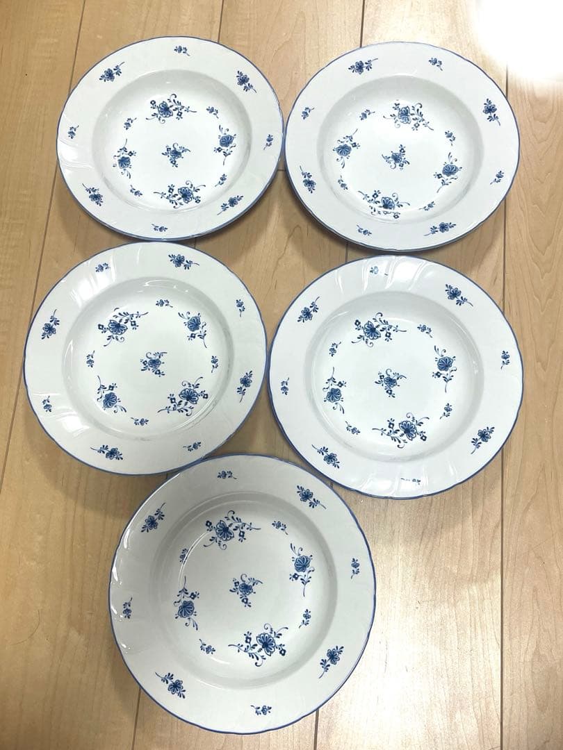 美品ノリタケ　青い花柄の皿 23枚まとめて売り1-3