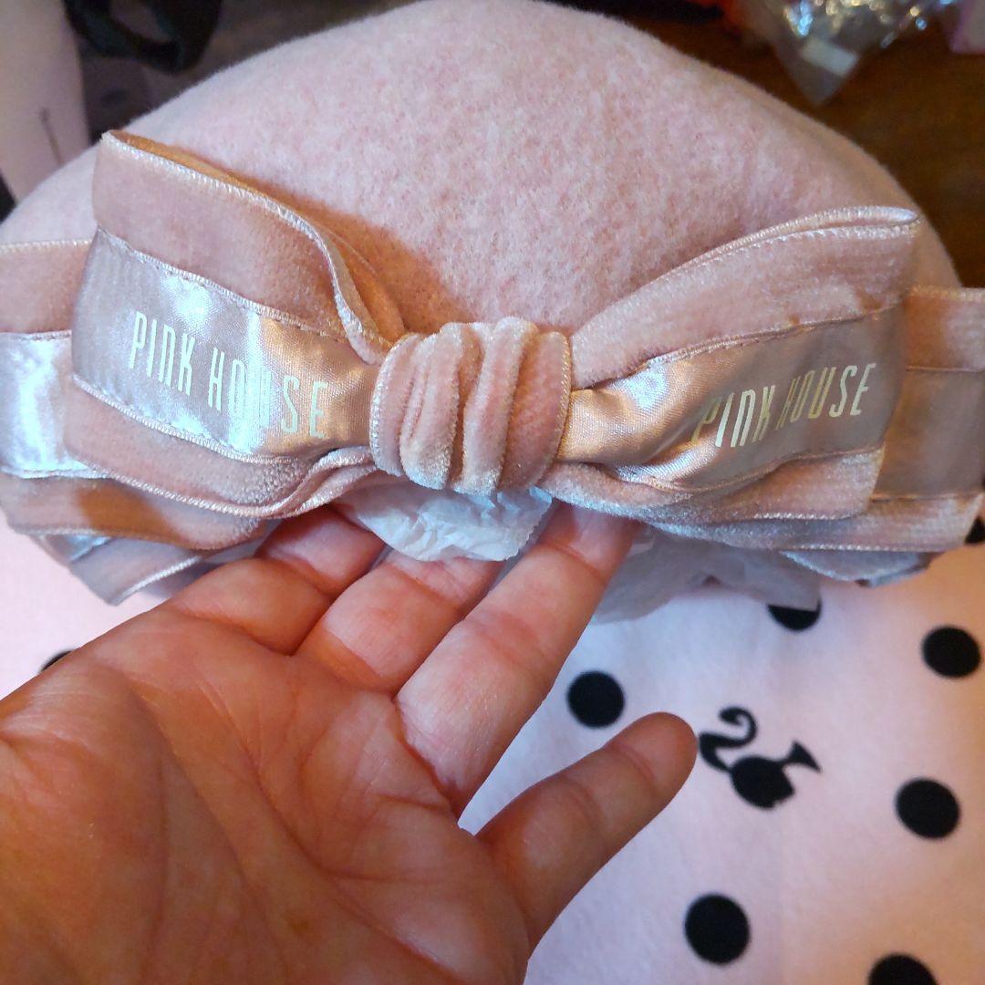 なーなピンクハウス 青木美沙子コラボ リボン ベレー帽ピンク