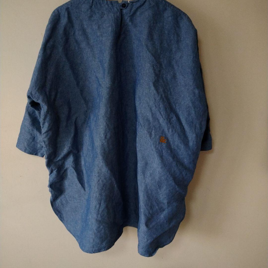 45R　リネンツイードチュニック 00-フリー 75-ブルーシャンブレー