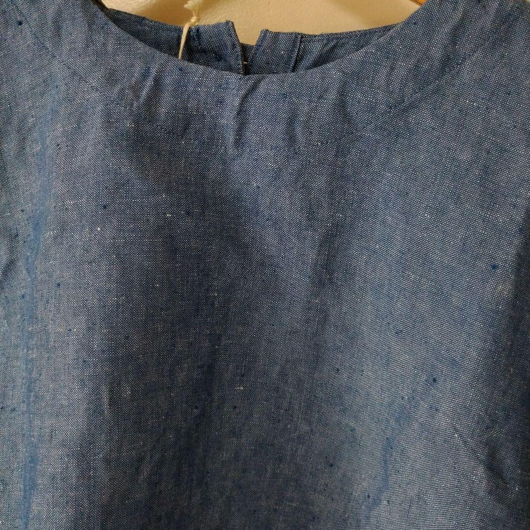 45R　リネンツイードチュニック 00-フリー 75-ブルーシャンブレー