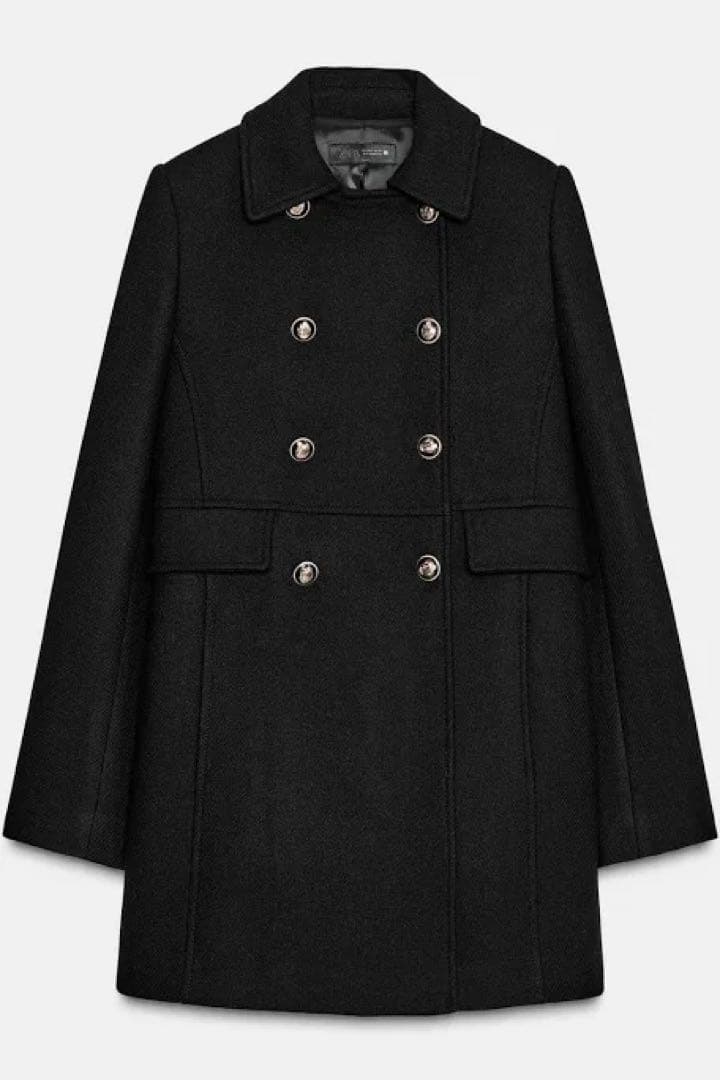 zara ウール混紡ショート丈ダブルブレストコート
