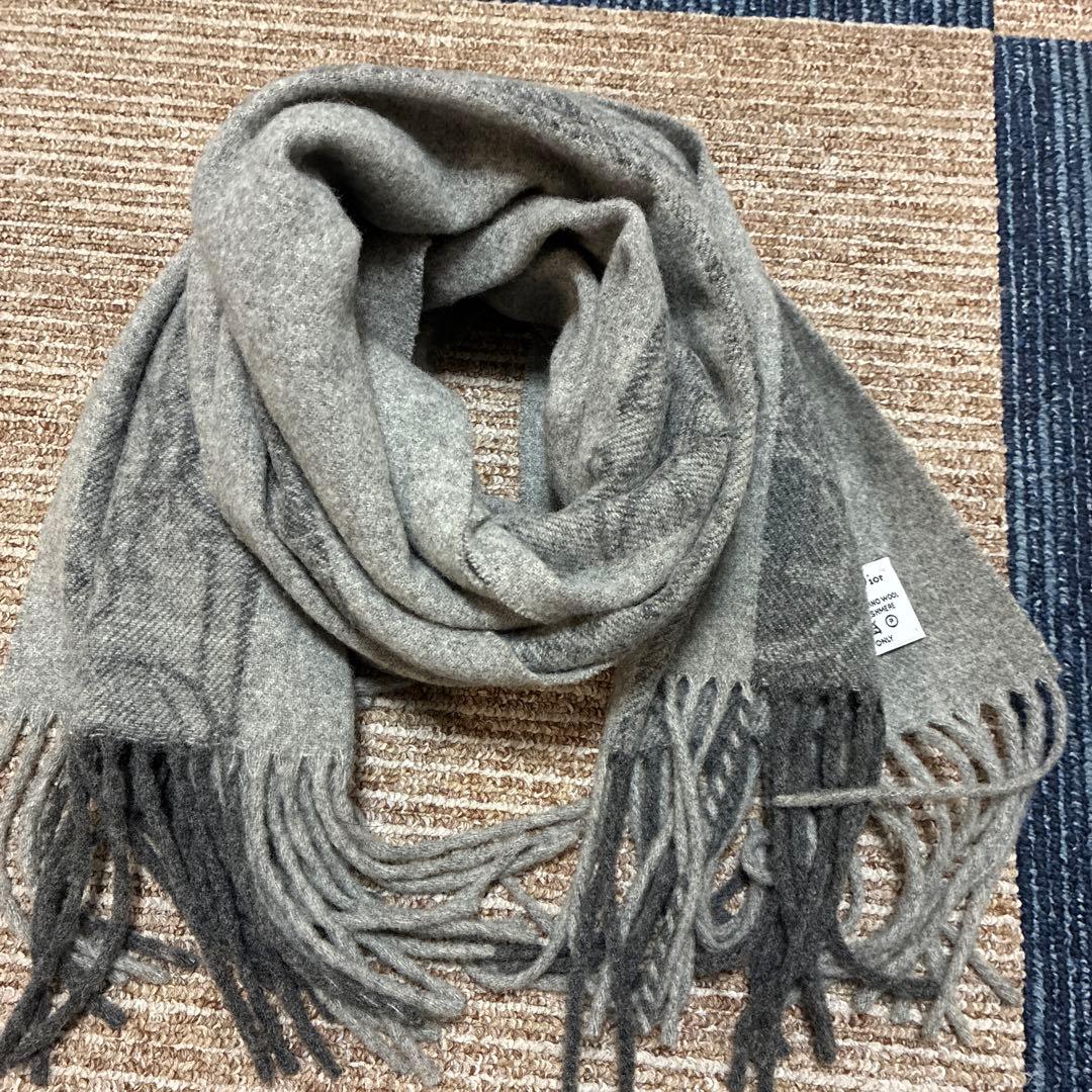 Christian Dior グレー ストライプマフラー 男女問わず