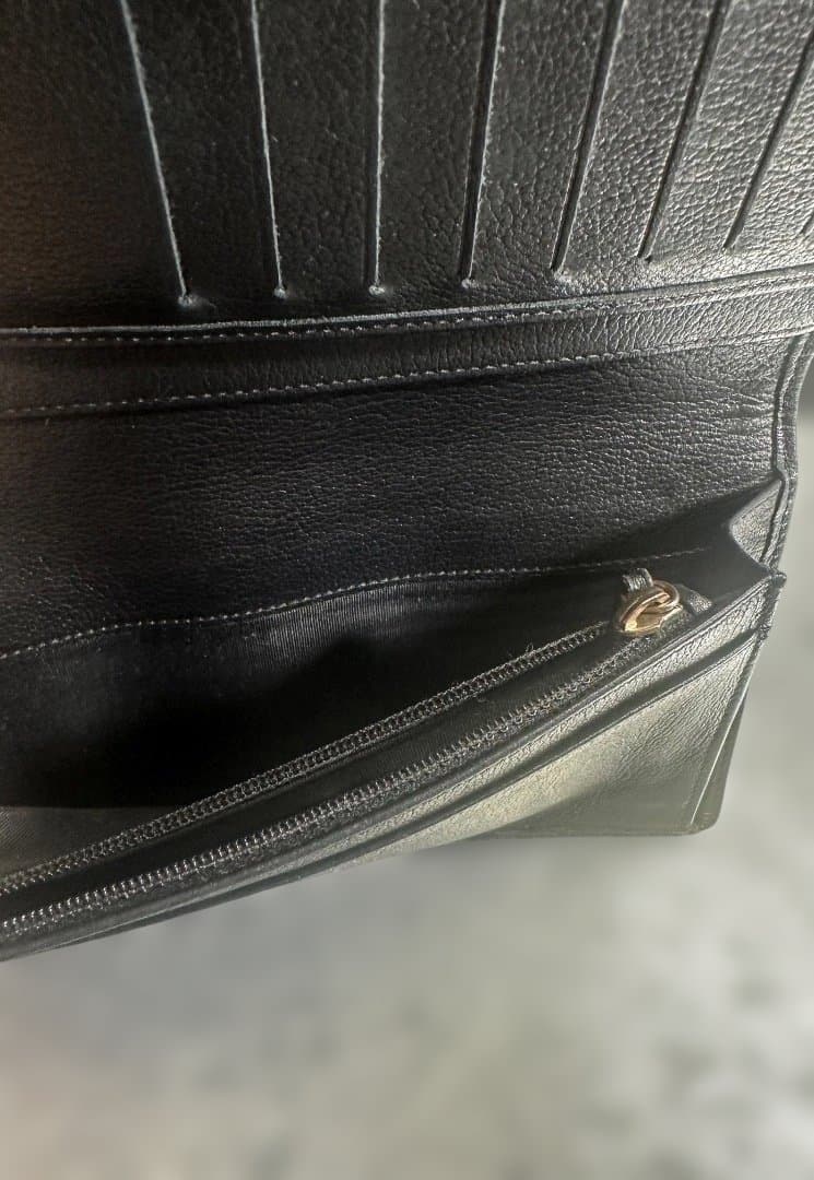 【正規品】CHANEL シャネル カメリア 二つ折り財布 ブラック×シルバー