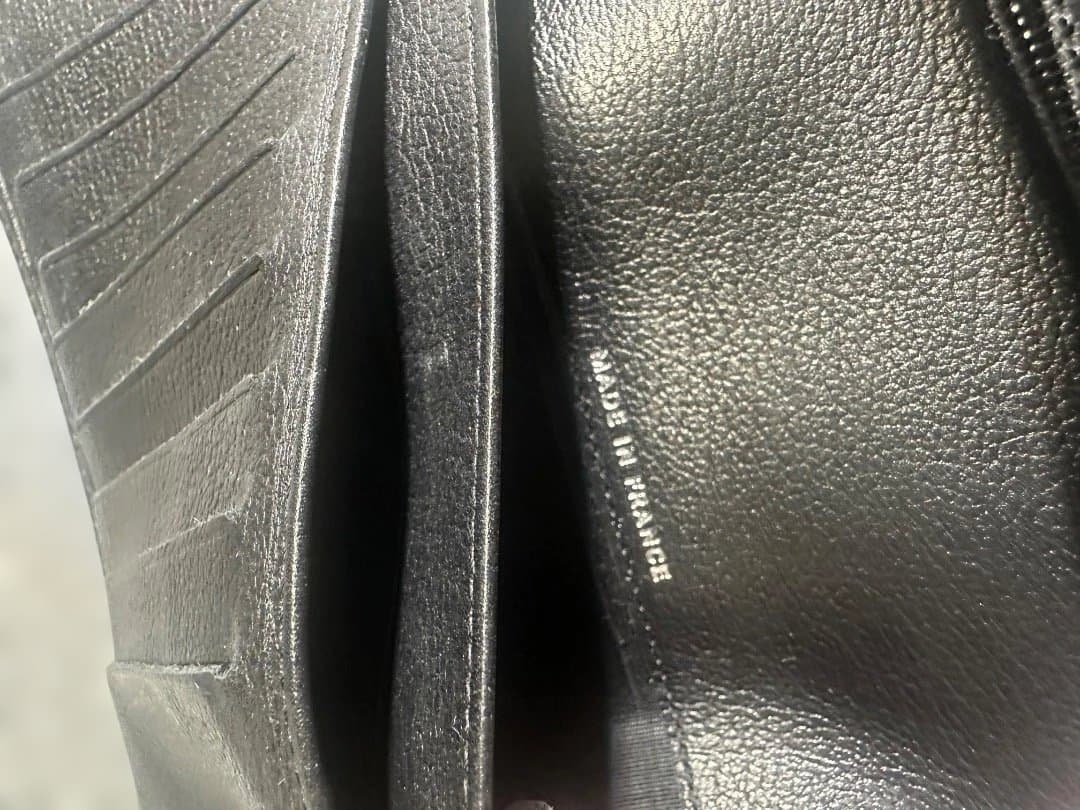 【正規品】CHANEL シャネル カメリア 二つ折り財布 ブラック×シルバー