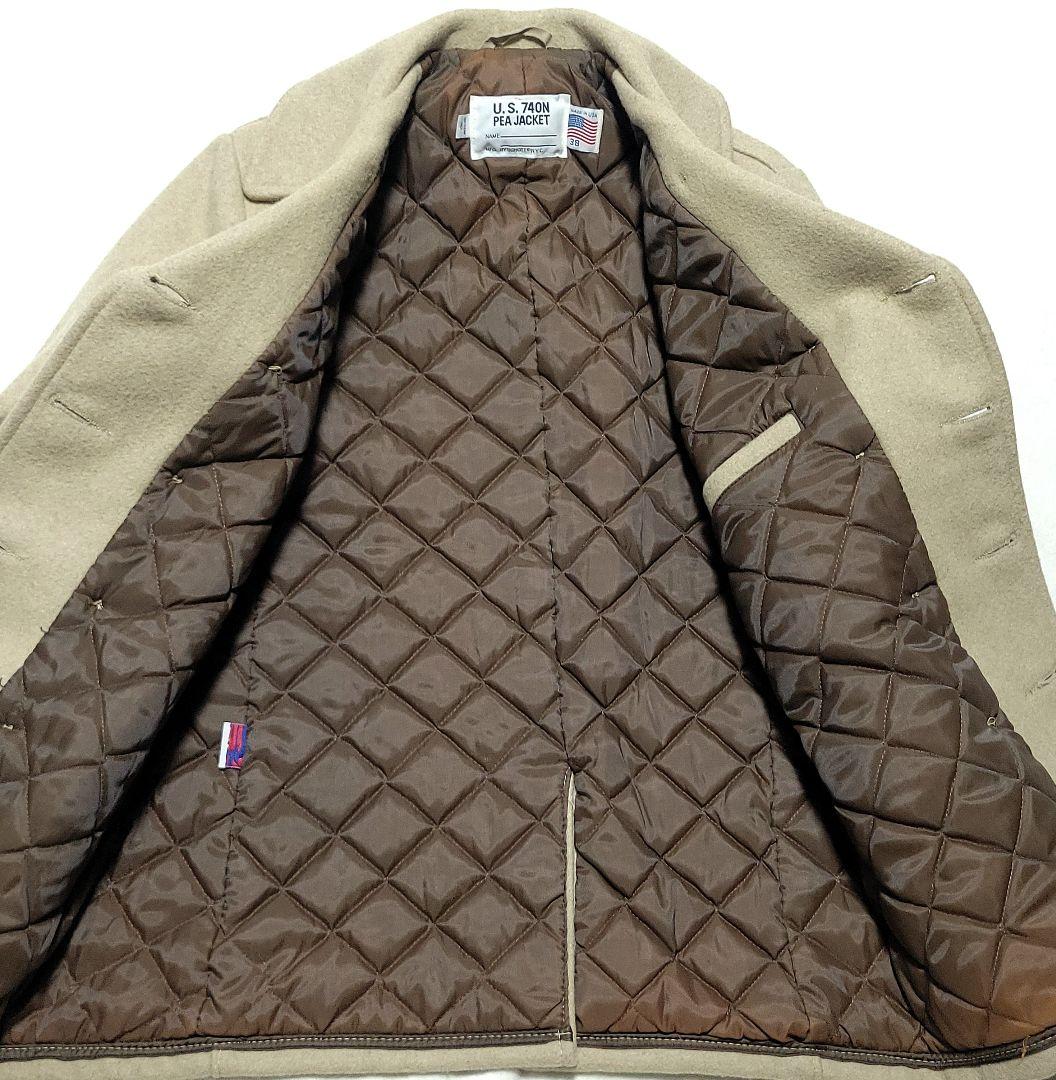 【希少色】Schott　ピーコート メルトン アメリカ製 740N キルティング