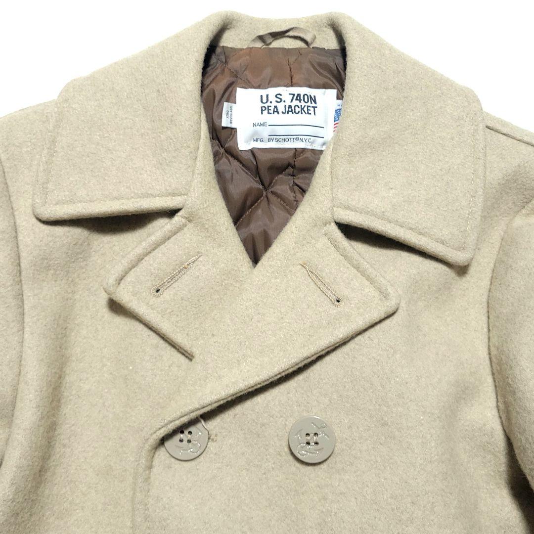 【希少色】Schott　ピーコート メルトン アメリカ製 740N キルティング