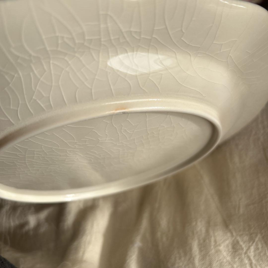 石川隆児　花リムプレート 貫入