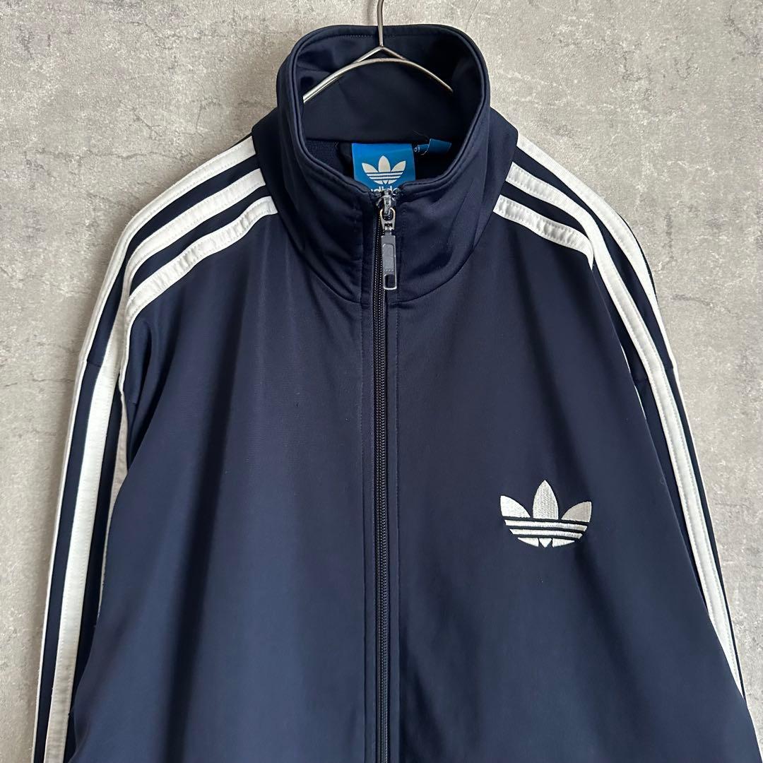 アディダス　トラックジャケット　ファイヤーバード　ジャージ　刺繍　ネイビー　XL