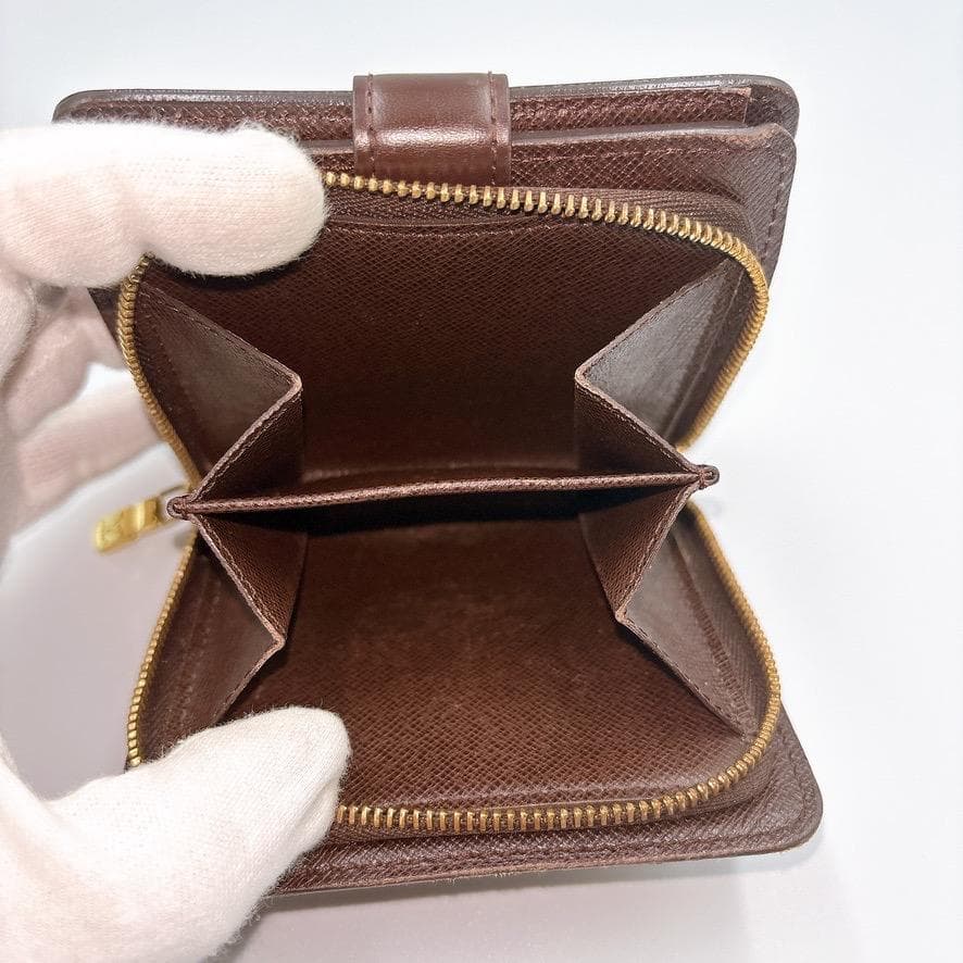 ✨極美品✨ ルイヴィトン コンパクトジップ ダミエ エベヌ ラウンドファスナー