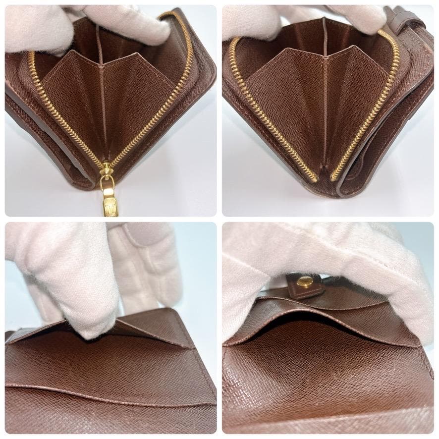 ✨極美品✨ ルイヴィトン コンパクトジップ ダミエ エベヌ ラウンドファスナー