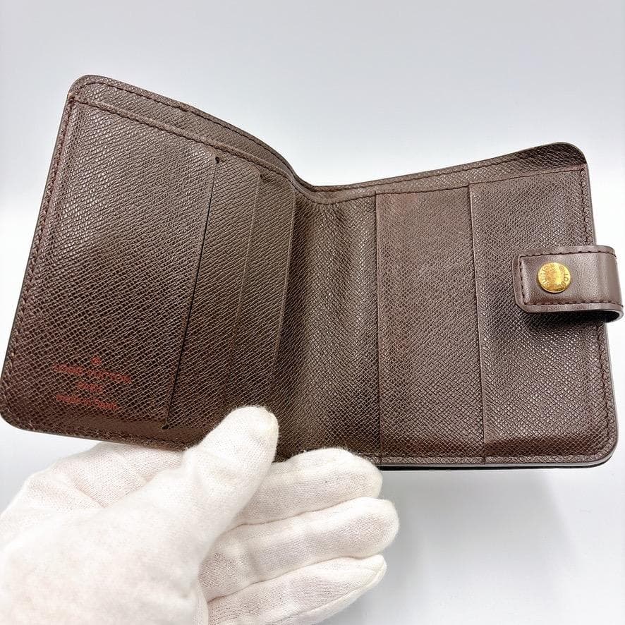 ✨極美品✨ ルイヴィトン コンパクトジップ ダミエ エベヌ ラウンドファスナー