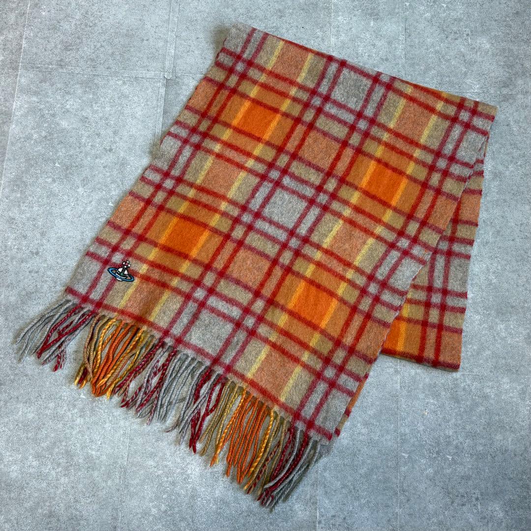 【美品】ヴィヴィアンウエストウッド カシミヤ マフラー オーブ 美色 レディース