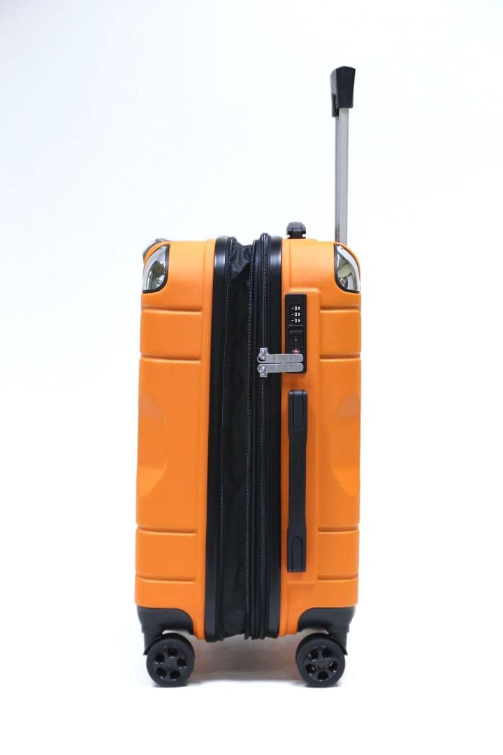 軽量Lサイズ　静音8輪　キャリーバッグ　スーツケース　キャリーケース オレンジ