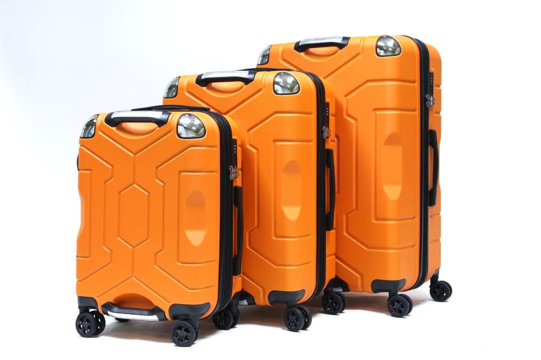 軽量Lサイズ　静音8輪　キャリーバッグ　スーツケース　キャリーケース オレンジ