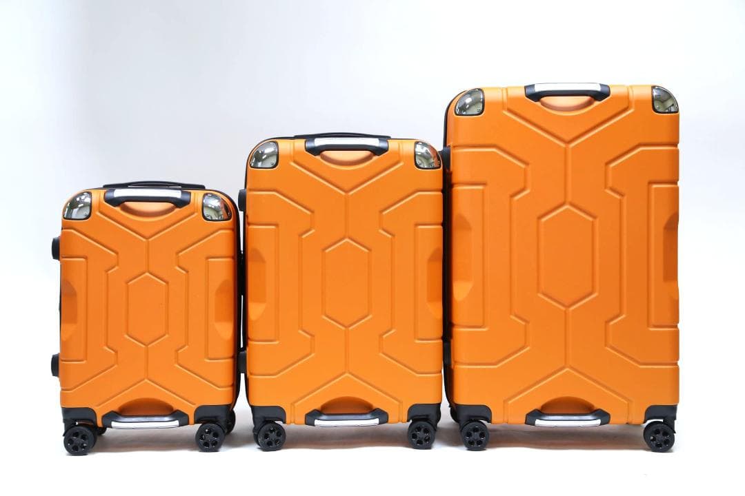 軽量Lサイズ　静音8輪　キャリーバッグ　スーツケース　キャリーケース オレンジ