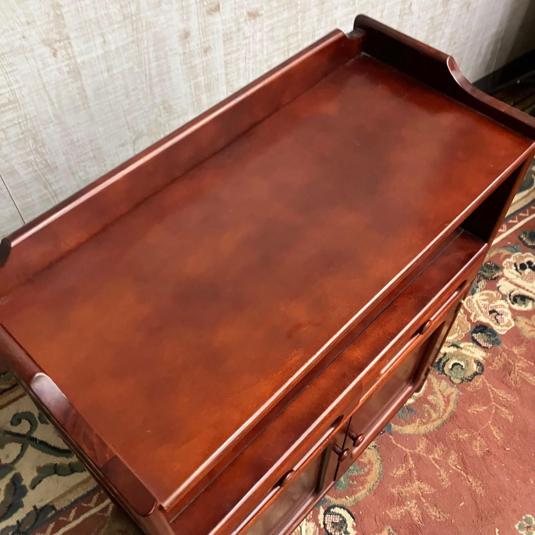 昭和レトロ 木製コンソールテーブル コールキャビネット 電話台 花台 古家具