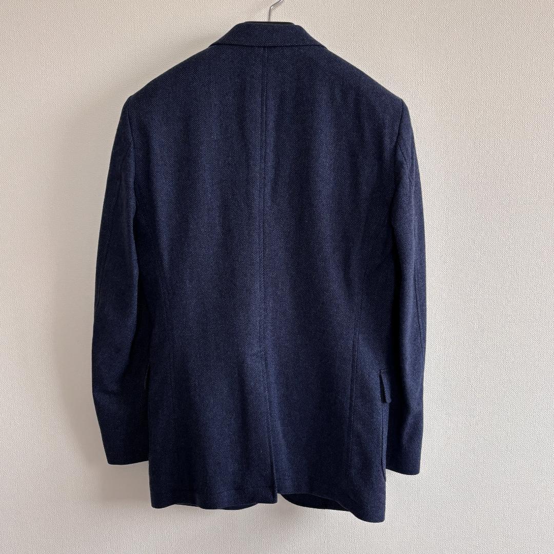 【美品・MOONヘリンボーン生地】トランスコンチネンツ/ジャケット/紺/L