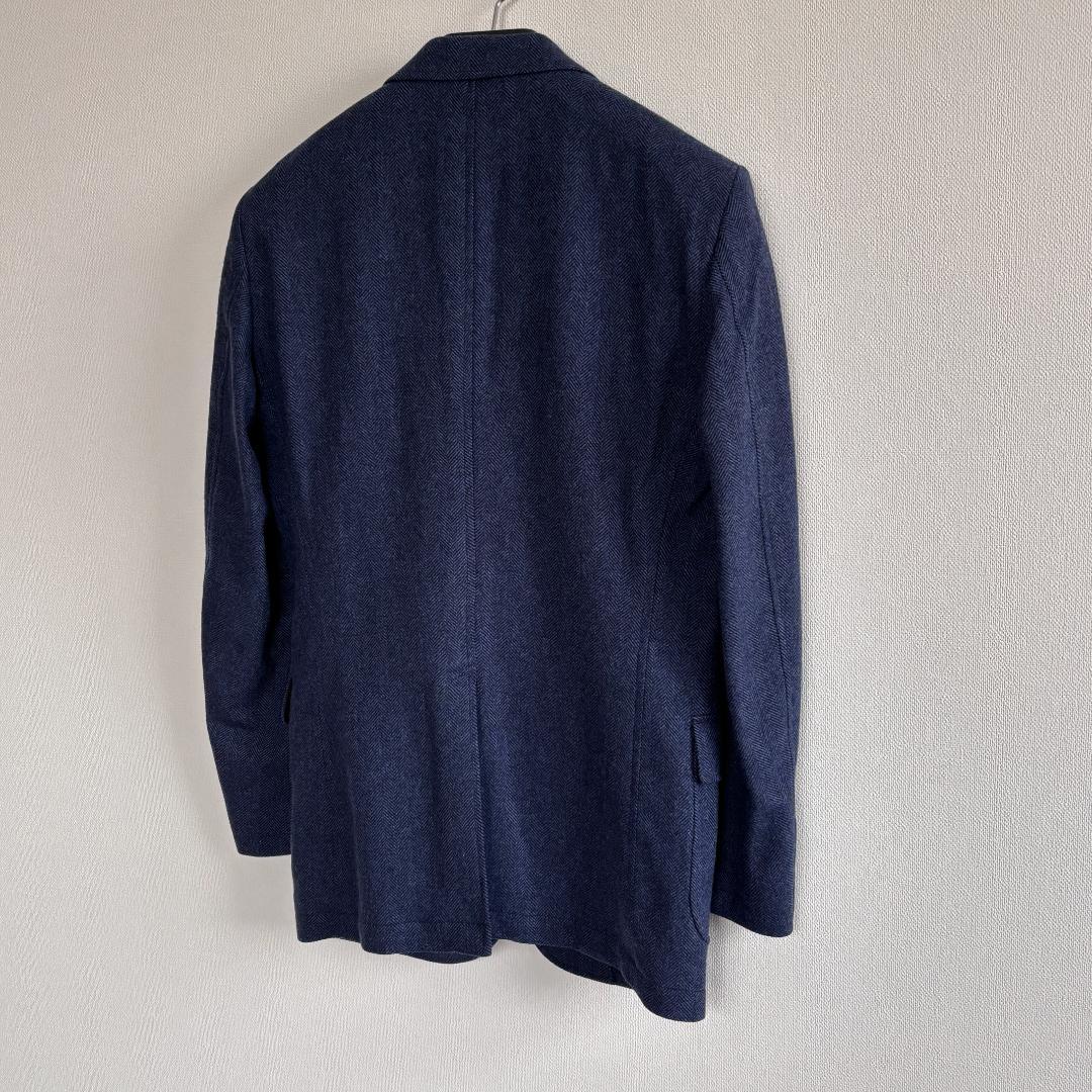 【美品・MOONヘリンボーン生地】トランスコンチネンツ/ジャケット/紺/L