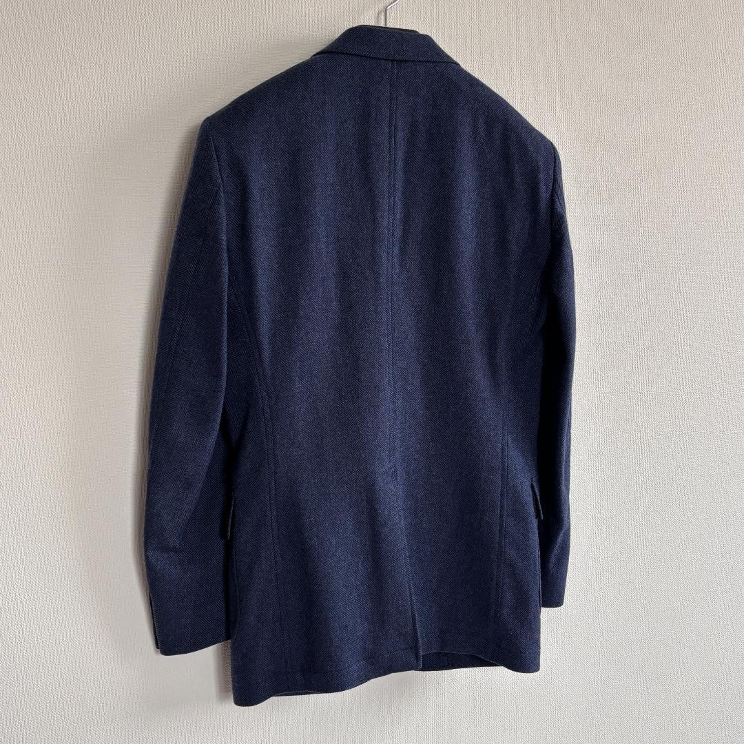 【美品・MOONヘリンボーン生地】トランスコンチネンツ/ジャケット/紺/L