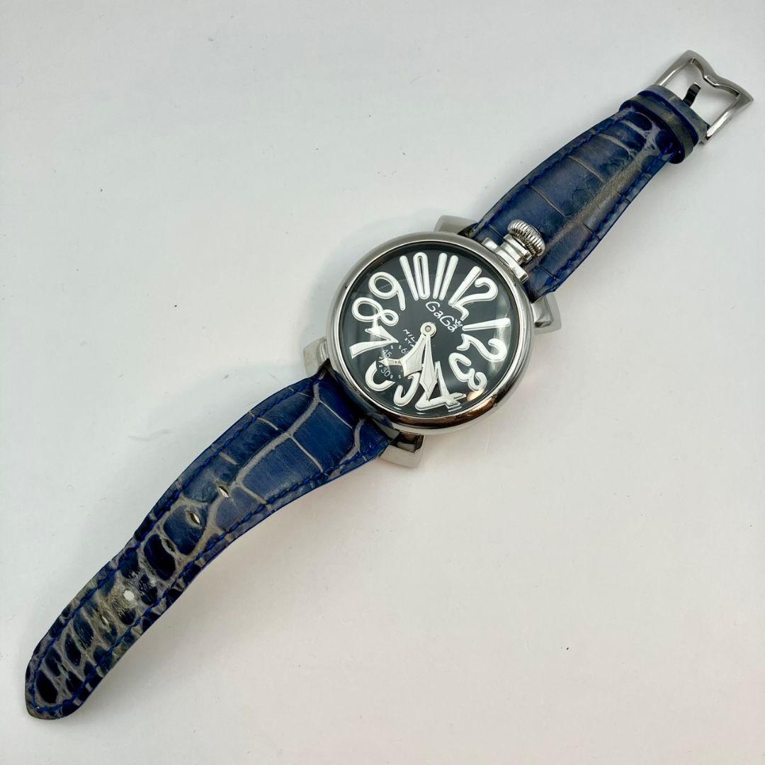 【稼働品】GAGAMILANO ガガミラノ 腕時計 手巻き式 マヌアーレ48 黒
