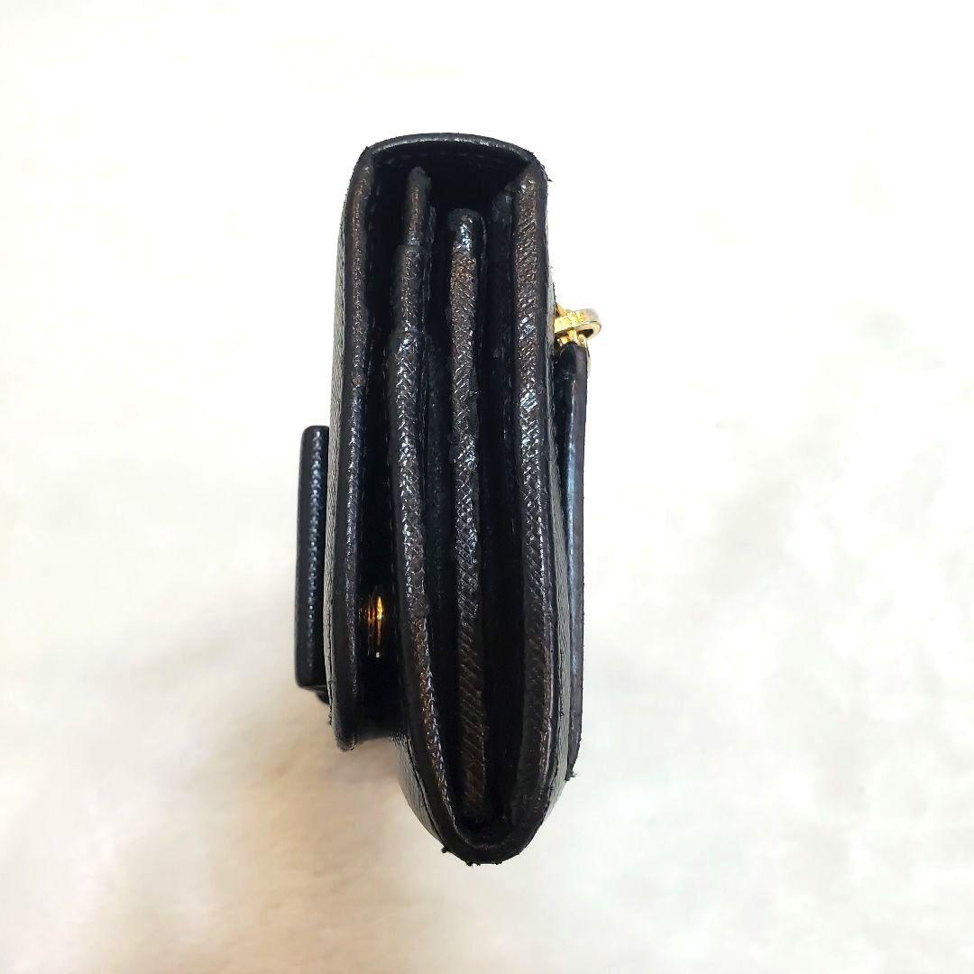 美品 プラダ　長財布 サフィアーノ フィオッコ ライト黒 メタルロゴ リボン