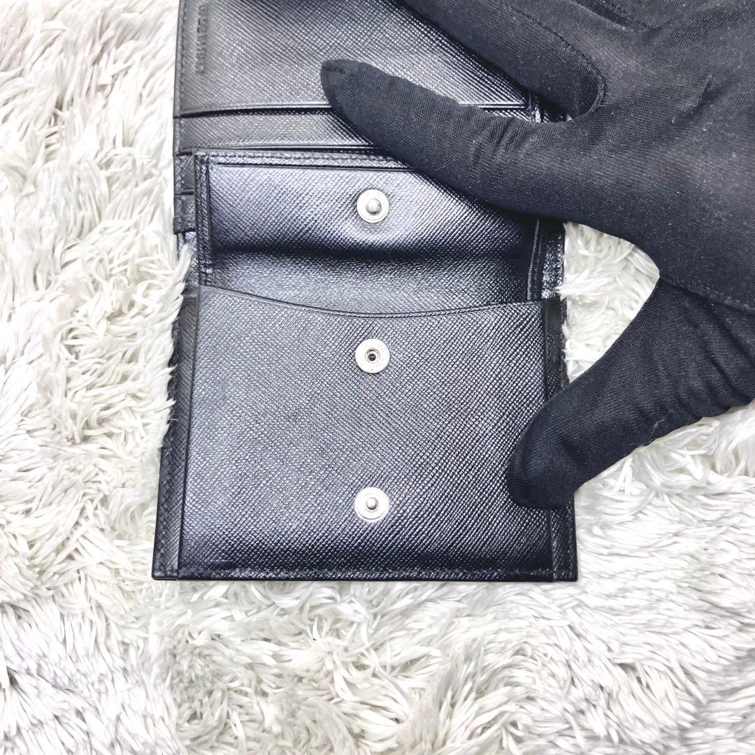 未使用級✨ PRADA 三つ折り財布 ナイロン 三角ロゴ ブラック テスート