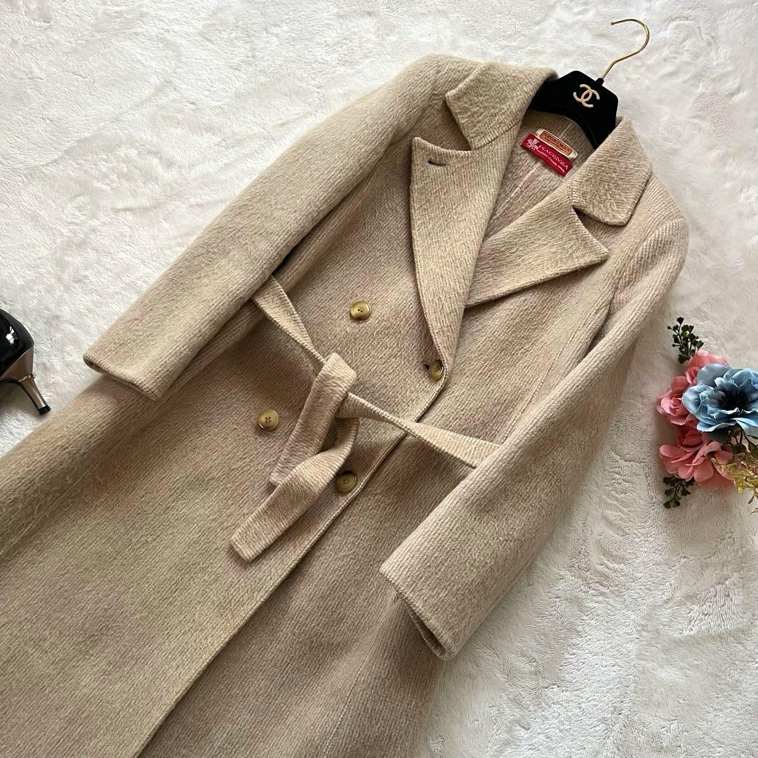 マックスマーラSPORTMAX アルパカ　キャメル　ウール女優襟ロングコート L