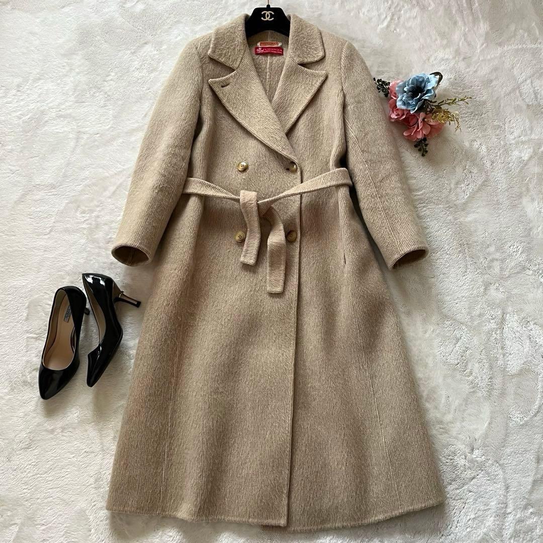 マックスマーラSPORTMAX アルパカ　キャメル　ウール女優襟ロングコート L