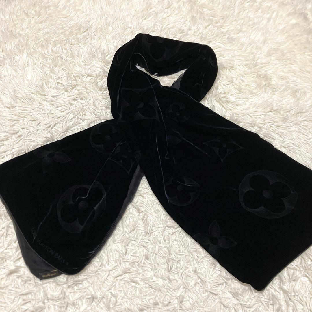 美品✨LOUIS VUITTON モノグラム エシャルプ ベルベット ストール