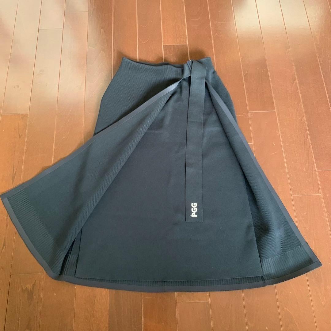 パーリーゲイツPGG巻きスカート風ローカリポリニットスカートサイズ0 ブラック