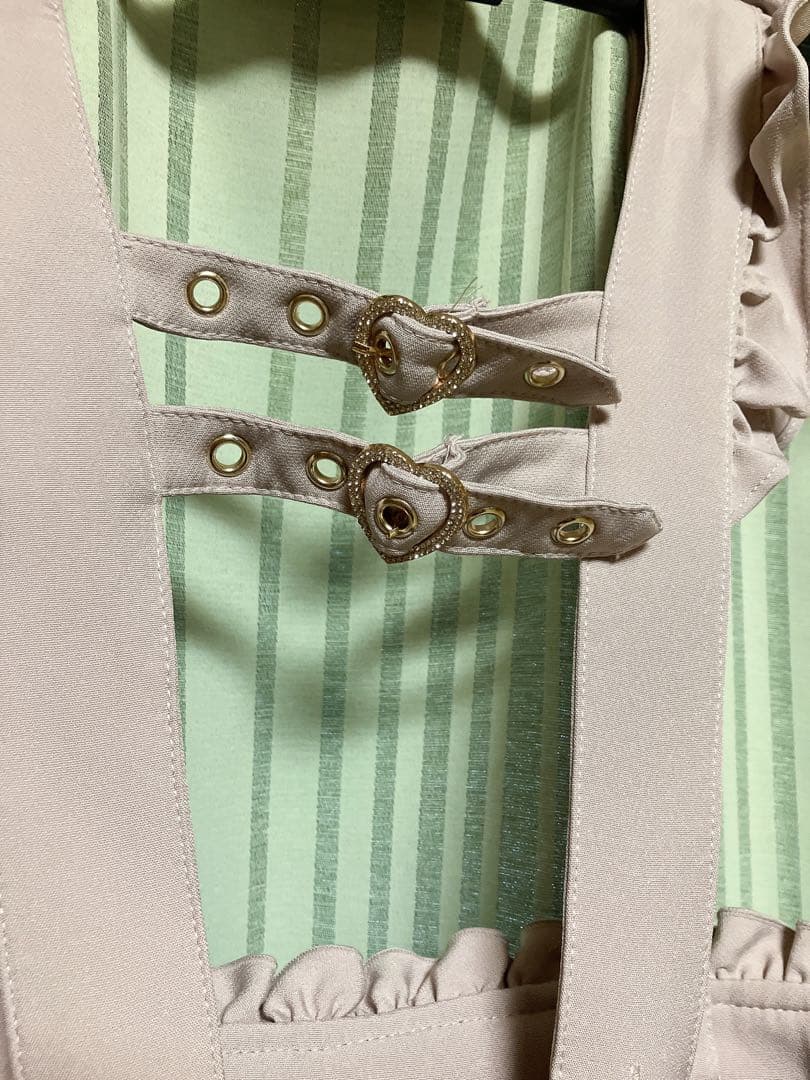 リズリサ サスペンダー付ティアードスカパン ピンク