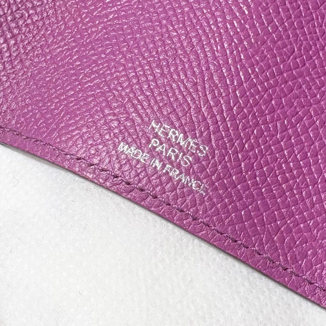 美品*HERMES ベアン キーケース 4連 アネモネ H金具 □K刻印