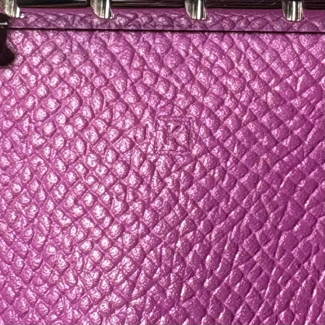 美品*HERMES ベアン キーケース 4連 アネモネ H金具 □K刻印