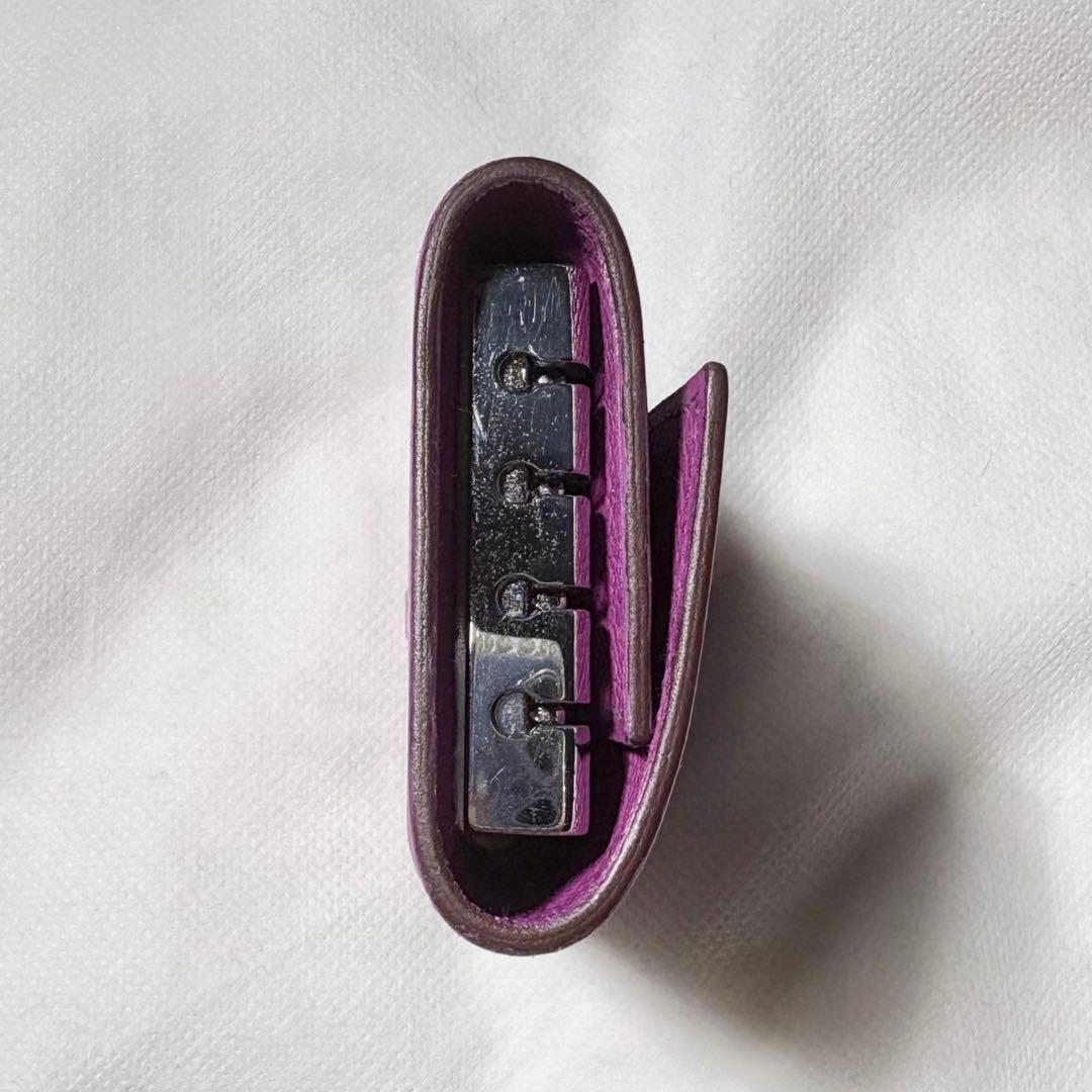 美品*HERMES ベアン キーケース 4連 アネモネ H金具 □K刻印