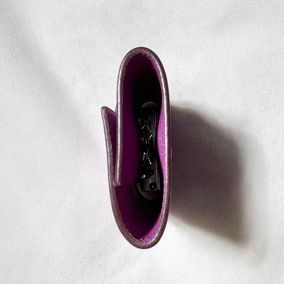 美品*HERMES ベアン キーケース 4連 アネモネ H金具 □K刻印