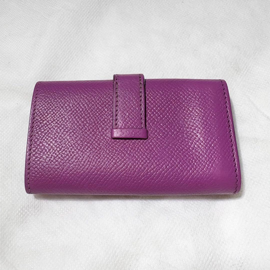 美品*HERMES ベアン キーケース 4連 アネモネ H金具 □K刻印