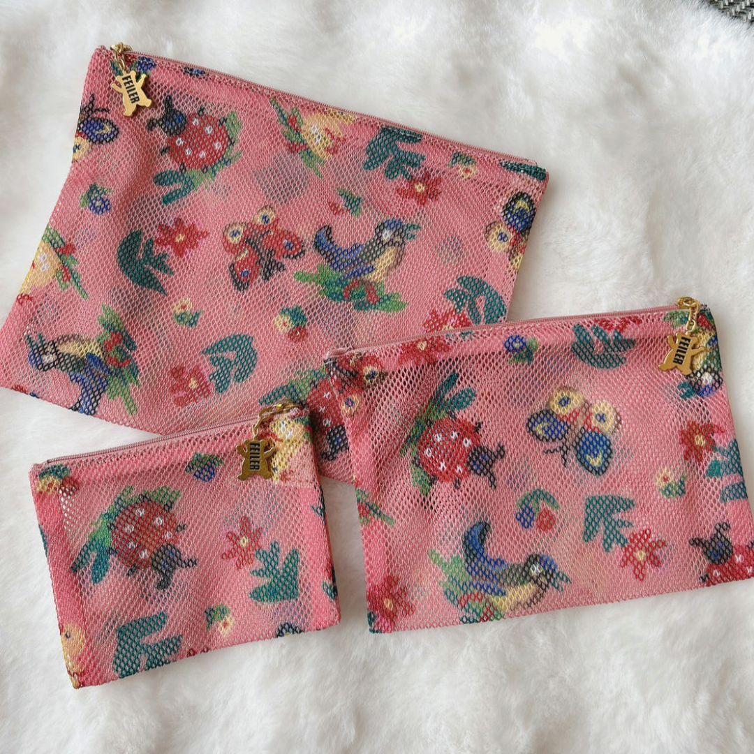 フェイラー　ハイジ柄　メッシュポーチ3点セット✨ピンク　新品