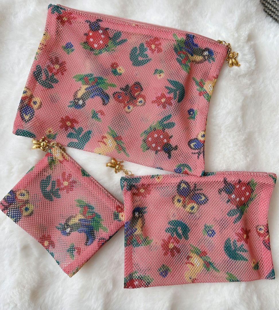 フェイラー　ハイジ柄　メッシュポーチ3点セット✨ピンク　新品