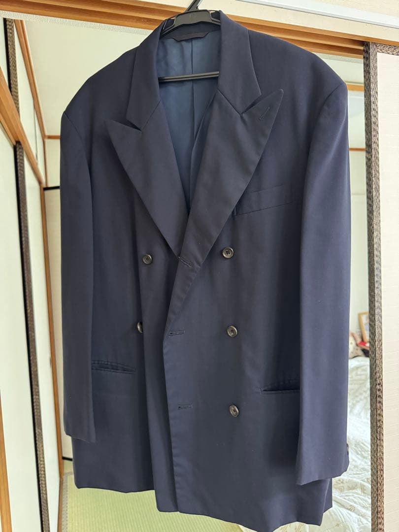 【美品・背抜】Y's for men ネイビー ダブルブレストジャケット M