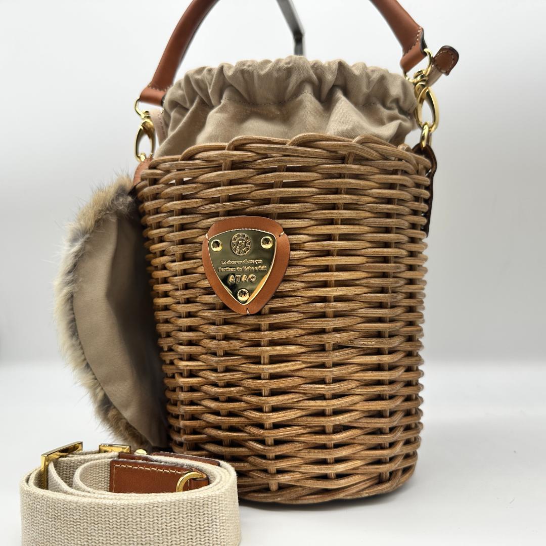 【極美品】 ATAO BREEZE ブリーゼ 2WAY ナチュラル カゴバッグ